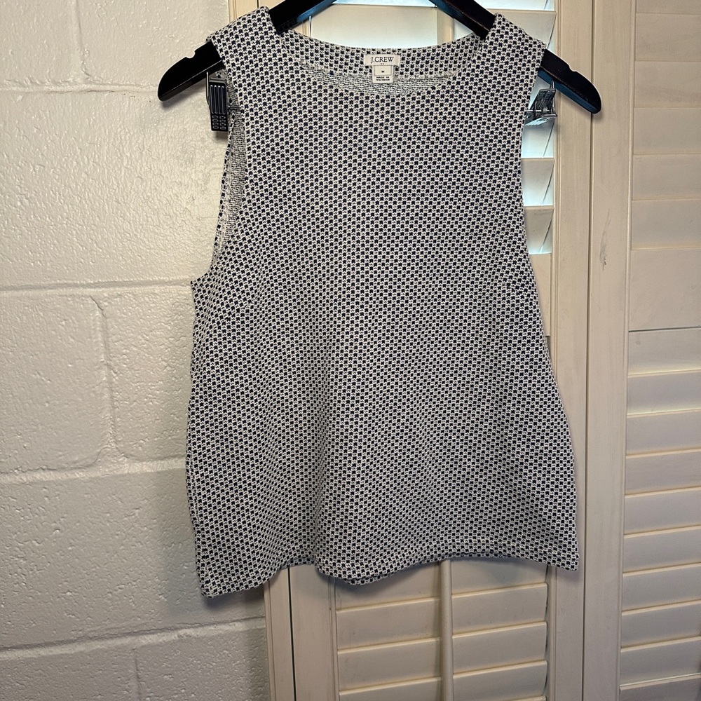 J. Crew Blue and White shell tank top